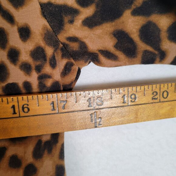 Lauren Ralph Lauren Womens Black Label Cheetah Top Size Large Brown Mob Wife - Picture 5 of 7